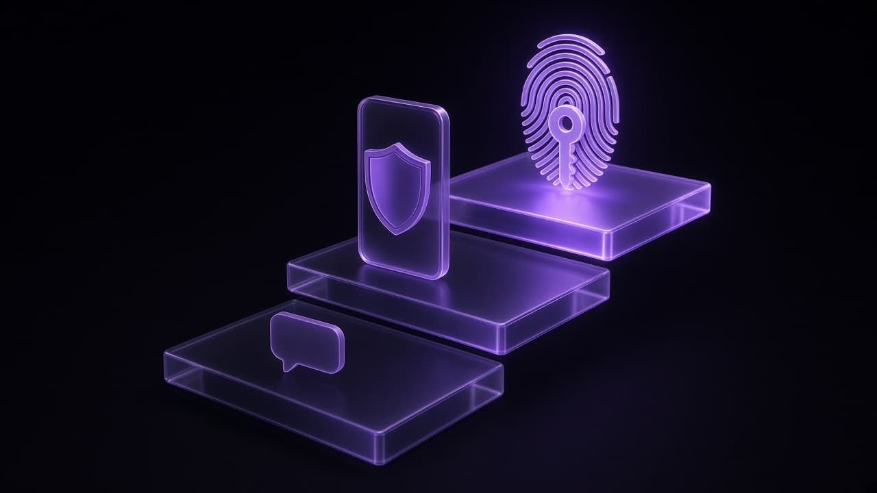 Ladder of sign-in methods rising from text messages to authenticator apps and passkeys